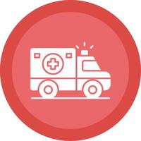 Ambulance Glyph Multi Circle Icon vector