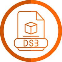 3ds línea naranja circulo icono vector