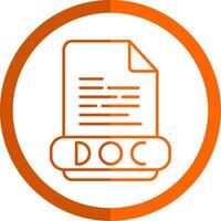 Doc línea naranja circulo icono vector