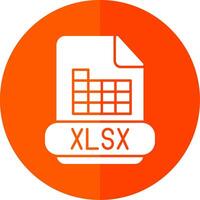 xlsx glifo rojo circulo icono vector