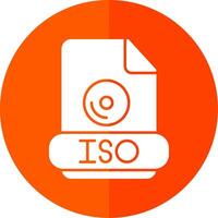 Iso Glyph Red Circle Icon vector