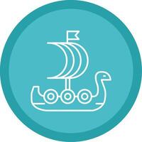 Viking Ship Line Multi Circle Icon vector