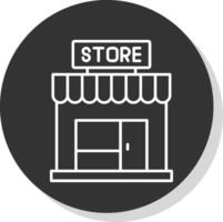 Store Line Grey Circle Icon vector