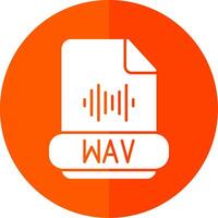 Wav Format Glyph Red Circle Icon vector