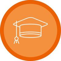 Mortarboard Line Multi Circle Icon vector