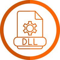 dll línea naranja circulo icono vector