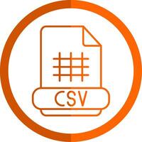 csv línea naranja circulo icono vector