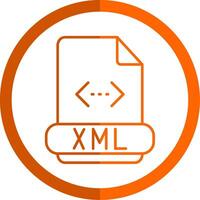 Xml Line Orange Circle Icon vector