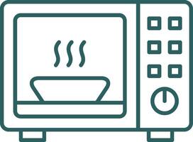 Microwave Line Gradient Round Corner Icon vector