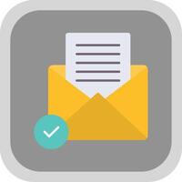 Open Email Flat Round Corner Icon vector