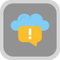 Cloud Messaging Flat Round Corner Icon vector