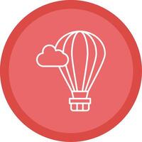 Hot Air Balloon Line Multi Circle Icon vector