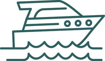 Speed Boat Line Gradient Round Corner Icon vector