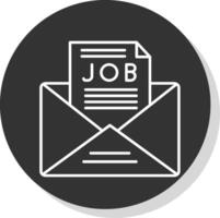 Job Offer Line Grey Circle Icon vector