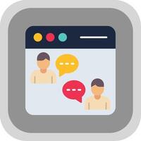 Online Chat Flat Round Corner Icon vector