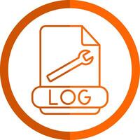 Log Format Line Orange Circle Icon vector