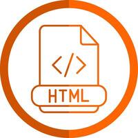 html línea naranja circulo icono vector