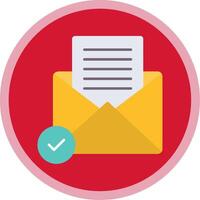 Open Email Flat Multi Circle Icon vector