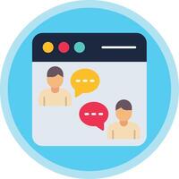 Online Chat Flat Multi Circle Icon vector