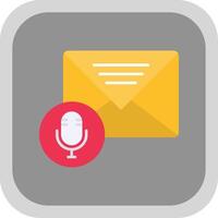 Audio Message Flat Round Corner Icon vector