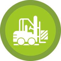 Forklift Glyph Multi Circle Icon vector