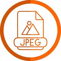 Jpeg Line Orange Circle Icon vector