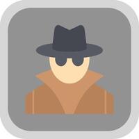 Spy Flat Round Corner Icon vector