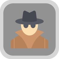 Spy Flat Round Corner Icon vector