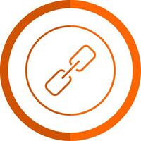 Link Line Orange Circle Icon vector