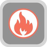 Flame Flat Round Corner Icon vector