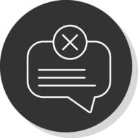 No Message Line Grey Circle Icon vector