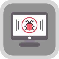 Malware Flat Round Corner Icon vector