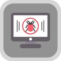 Malware Flat Round Corner Icon vector