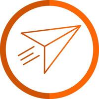 Send Line Orange Circle Icon vector