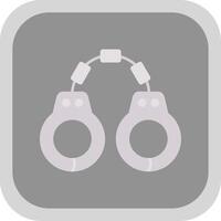 Handcuffs Flat Round Corner Icon vector