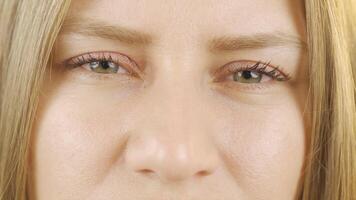 Close-up eyes of unhappy woman. video