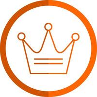 Crown Line Orange Circle Icon vector