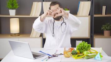 nutricionista médico coração símbolo. video
