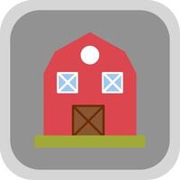 Barn Flat Round Corner Icon vector