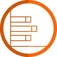 Bar Chart Line Orange Circle Icon vector