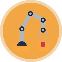 Robotic Arm Flat Multi Circle Icon vector