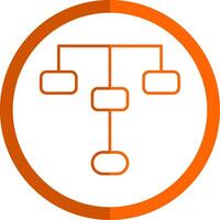 Hierarchical Structure Line Orange Circle Icon vector