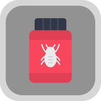 Pesticide Flat Round Corner Icon vector