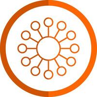 Diagram Line Orange Circle Icon vector