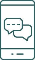 Messages Line Gradient Round Corner Icon vector