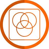 diagrama línea naranja circulo icono vector