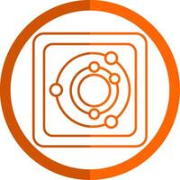 Radar Line Orange Circle Icon vector