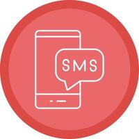 SMS línea multi circulo icono vector