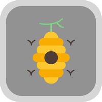 Beehive Flat Round Corner Icon vector
