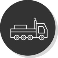 Trailer Line Grey Circle Icon vector